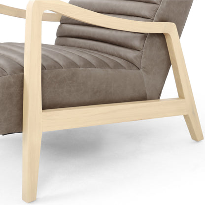 Chance Chair by Four Hands in dakota warm taupe, rubbed sienna brown. Made from top grain leather, solid parawood, 100% polyester in a modern style.