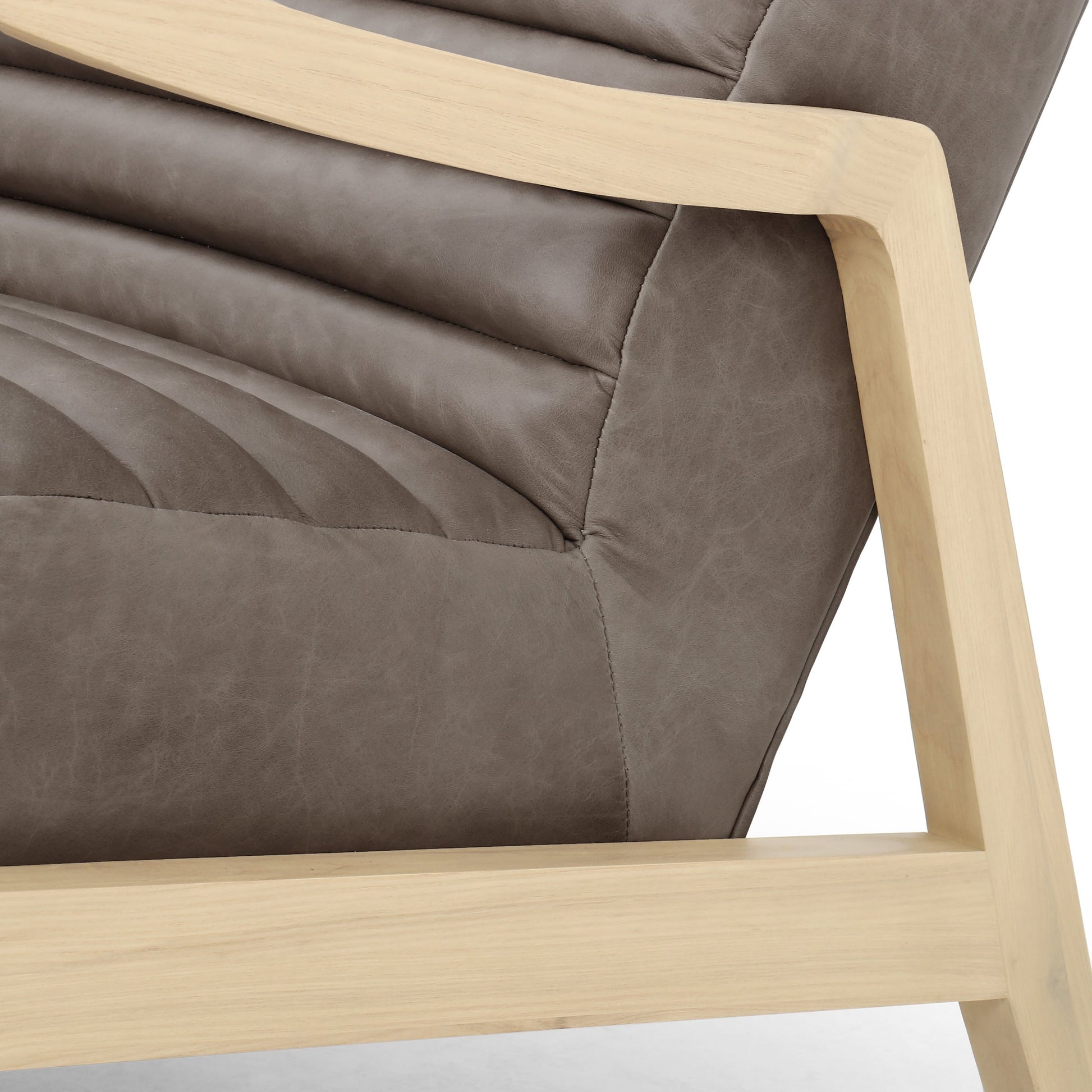 Chance Chair by Four Hands in dakota warm taupe, rubbed sienna brown. Made from top grain leather, solid parawood, 100% polyester in a modern style.
