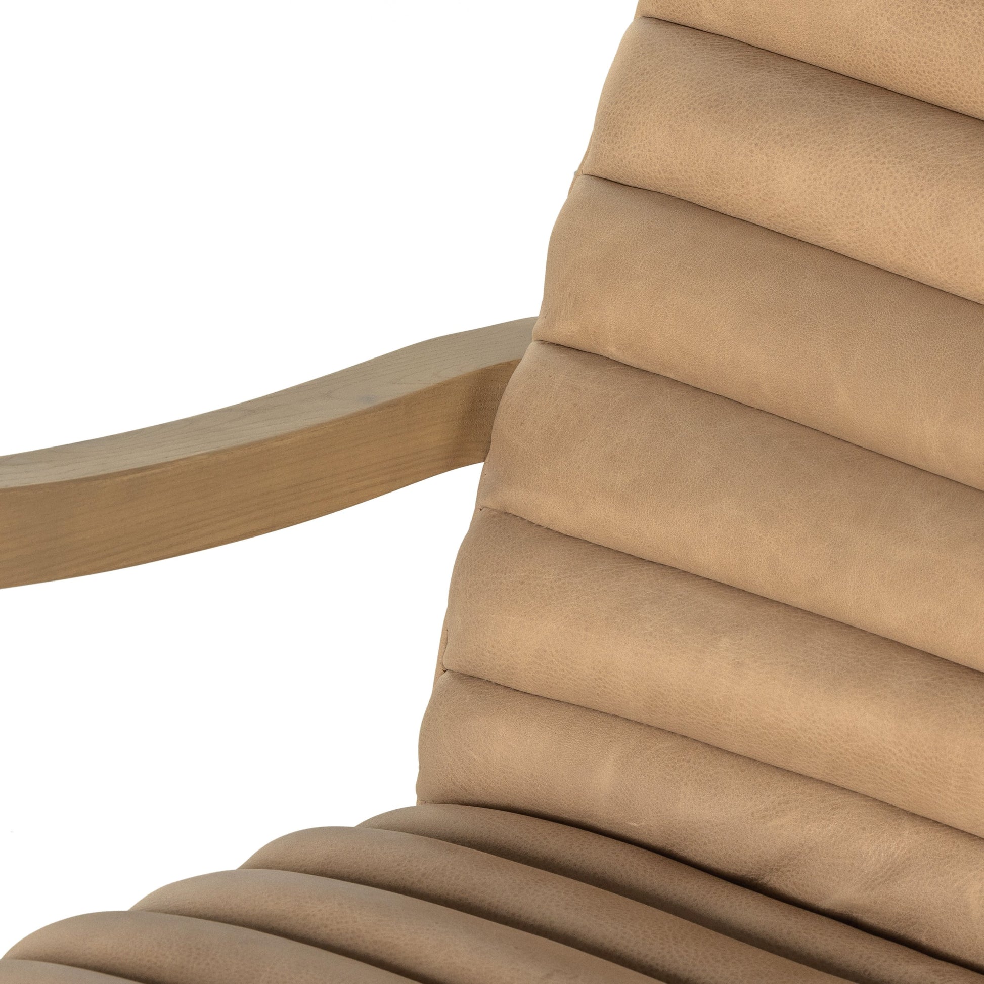 Chance Chair by Four Hands in dakota warm taupe, rubbed sienna brown. Made from top grain leather, solid parawood, 100% polyester in a modern style.