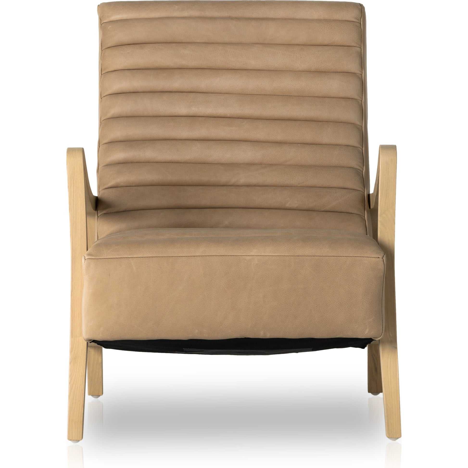 Chance Chair by Four Hands in dakota warm taupe, rubbed sienna brown. Made from top grain leather, solid parawood, 100% polyester in a modern style.