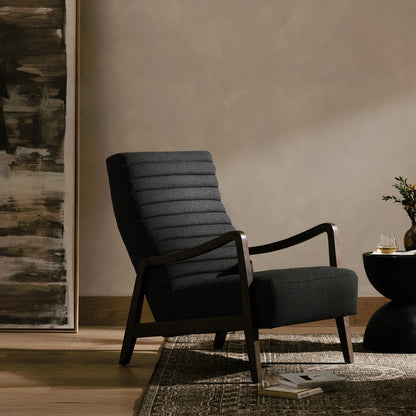 Chance Chair by Four Hands in dakota warm taupe, rubbed sienna brown. Made from top grain leather, solid parawood, 100% polyester in a modern style.