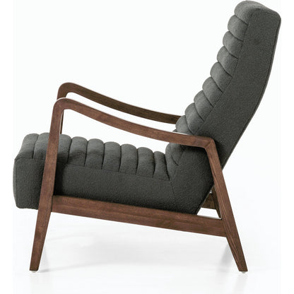 Chance Chair by Four Hands in dakota warm taupe, rubbed sienna brown. Made from top grain leather, solid parawood, 100% polyester in a modern style.