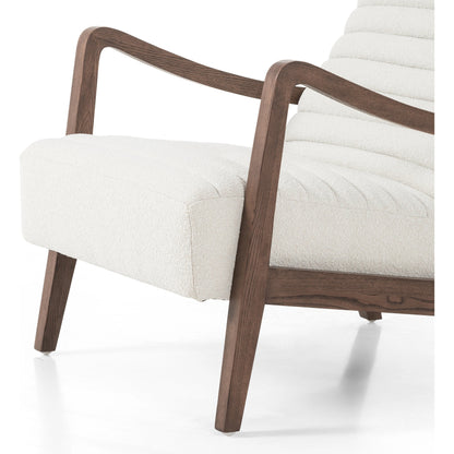 Chance Chair by Four Hands in dakota warm taupe, rubbed sienna brown. Made from top grain leather, solid parawood, 100% polyester in a modern style.