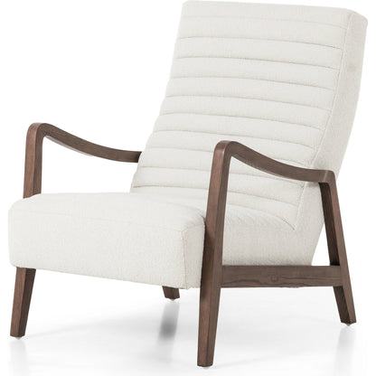 Chance Chair by Four Hands in dakota warm taupe, rubbed sienna brown. Made from top grain leather, solid parawood, 100% polyester in a modern style.