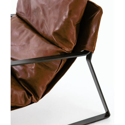 Emmett Sling Chair by Four Hands. Made from top grain leather, iron, 100% polyester in a modern style.