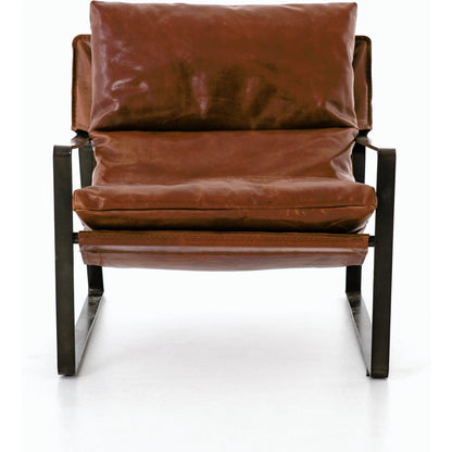 Emmett Sling Chair by Four Hands. Made from top grain leather, iron, 100% polyester in a modern style.