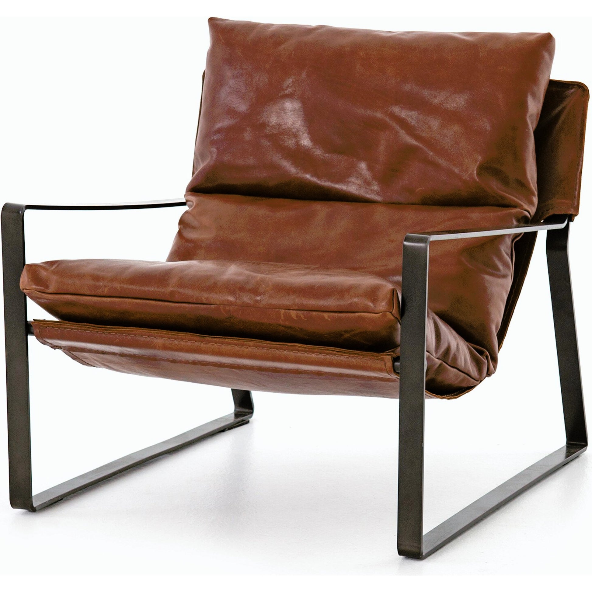 Emmett Sling Chair by Four Hands. Made from top grain leather, iron, 100% polyester in a modern style.