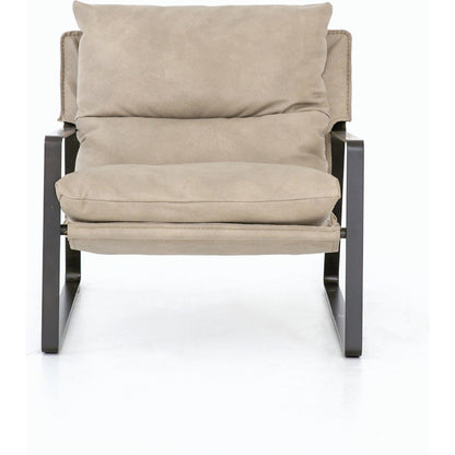 Emmett Sling Chair by Four Hands. Made from top grain leather, iron, 100% polyester in a modern style.