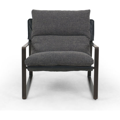 Emmett Sling Chair by Four Hands. Made from top grain leather, iron, 100% polyester in a modern style.
