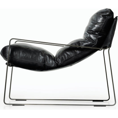 Emmett Sling Chair by Four Hands. Made from top grain leather, iron, 100% polyester in a modern style.