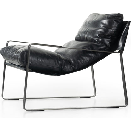 Emmett Sling Chair by Four Hands. Made from top grain leather, iron, 100% polyester in a modern style.