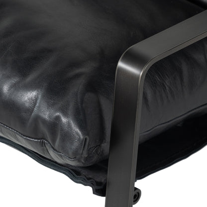 Emmett Sling Chair by Four Hands. Made from top grain leather, iron, 100% polyester in a modern style.
