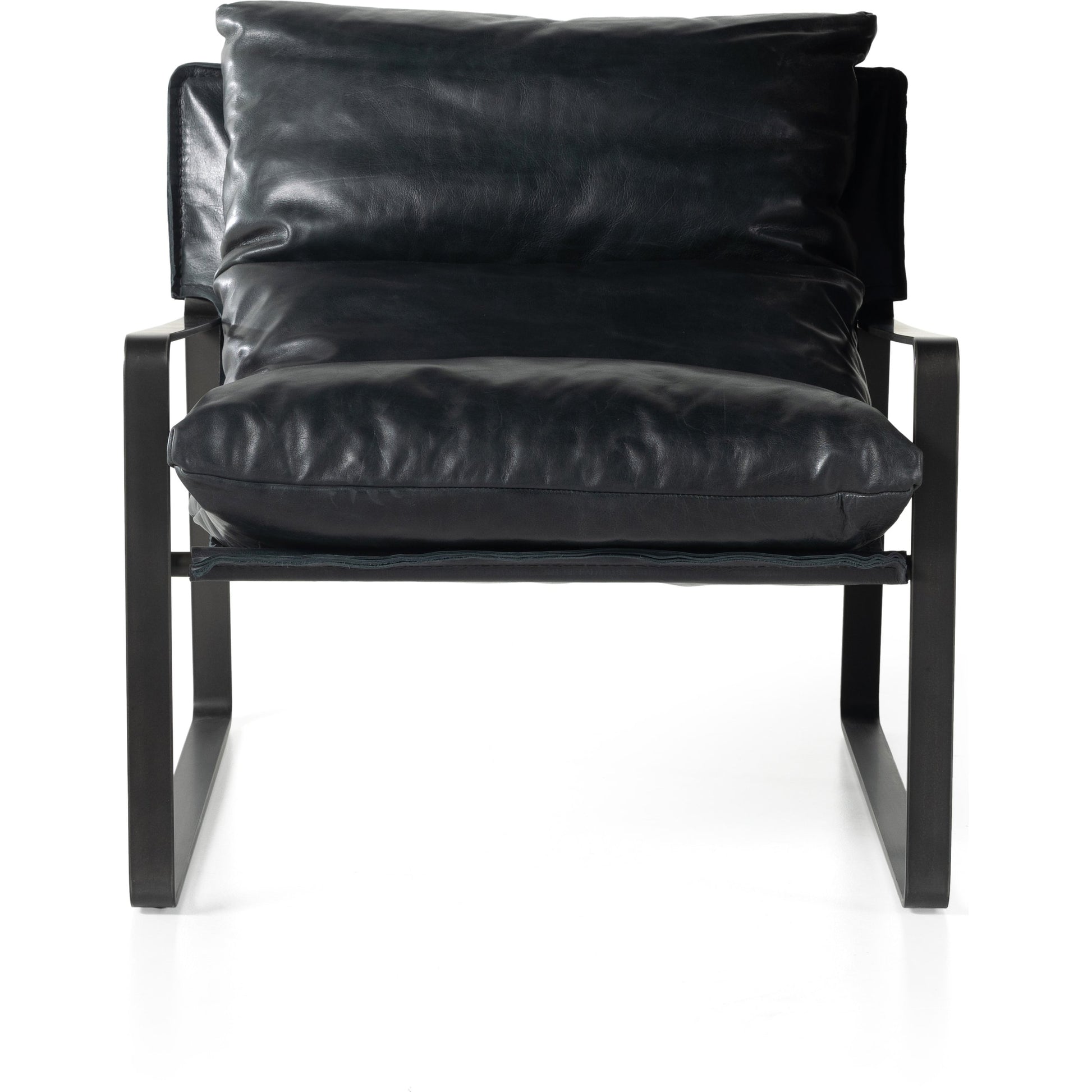 Emmett Sling Chair by Four Hands. Made from top grain leather, iron, 100% polyester in a modern style.