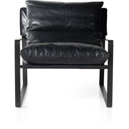 Emmett Sling Chair by Four Hands. Made from top grain leather, iron, 100% polyester in a modern style.