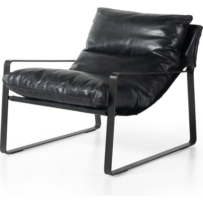 Emmett Sling Chair by Four Hands. Made from top grain leather, iron, 100% polyester in a modern style.