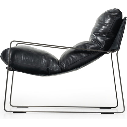 Emmett Sling Chair by Four Hands. Made from top grain leather, iron, 100% polyester in a modern style.