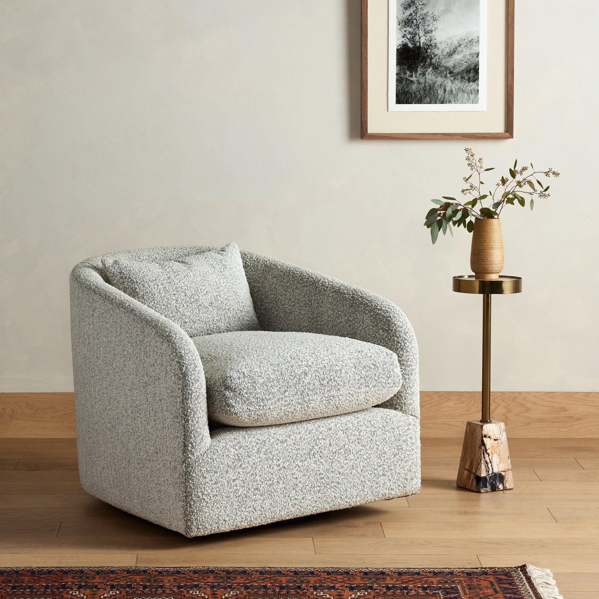 Topanga Swivel Chair by Four Hands. Made from unique in a modern style.