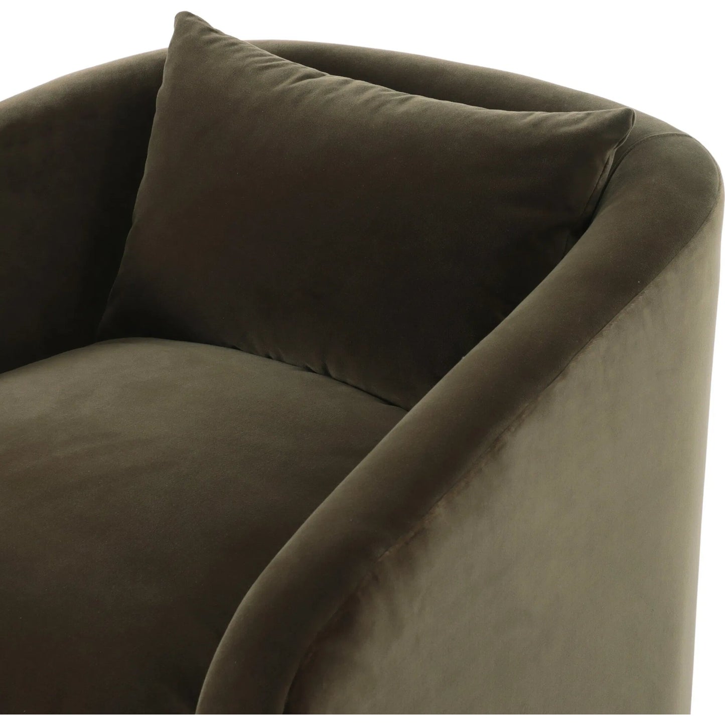 006 SI-2519325 | Closeup | Topanga Swivel Chair by Four Hands in surrey olive. Made from 76.8% cotton, 23.2% polyester in a unique style.
