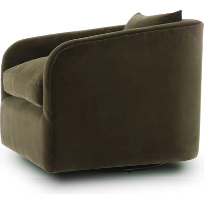 Topanga Swivel Chair by Four Hands in surrey olive. Made from 76.8% cotton, 23.2% polyester in a unique style.