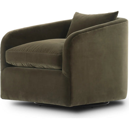 Topanga Swivel Chair by Four Hands in surrey olive. Made from 76.8% cotton, 23.2% polyester in a unique style.