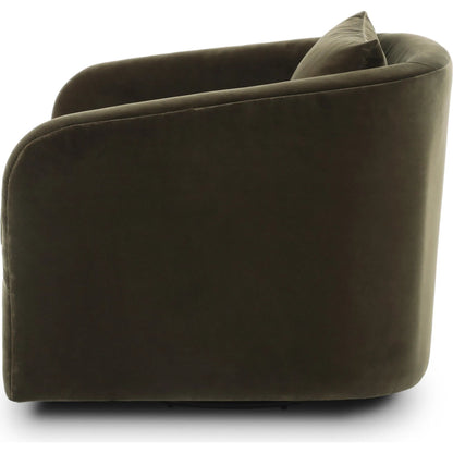 Topanga Swivel Chair by Four Hands in surrey olive. Made from 76.8% cotton, 23.2% polyester in a unique style.