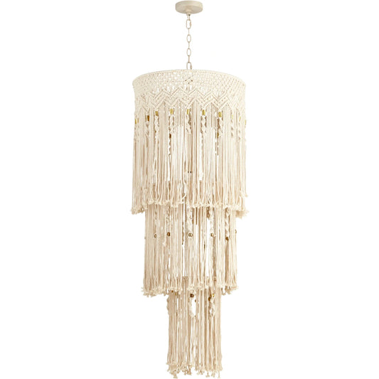 Luminico Pendant by Cyan Design in unbleached cotton. Made from iron, macrame in a coastal style.