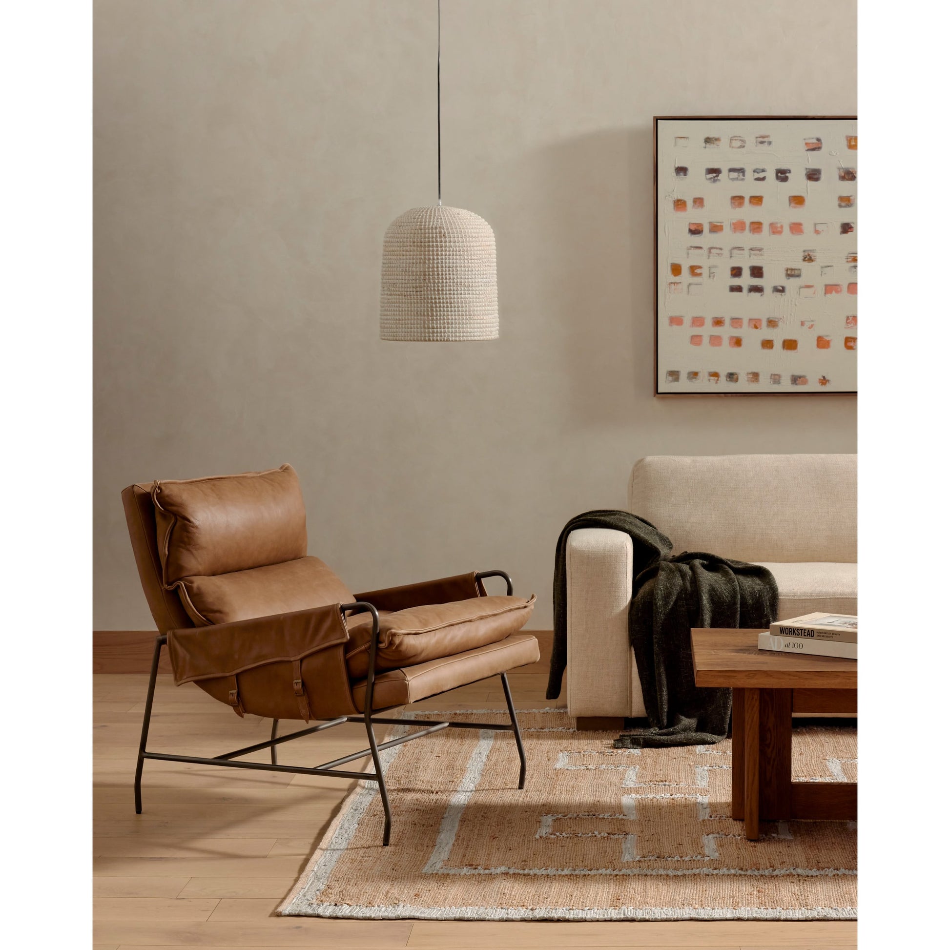Taryn Chair by Four Hands. Made from top grain leather, iron, 100% polyester in a modern style.