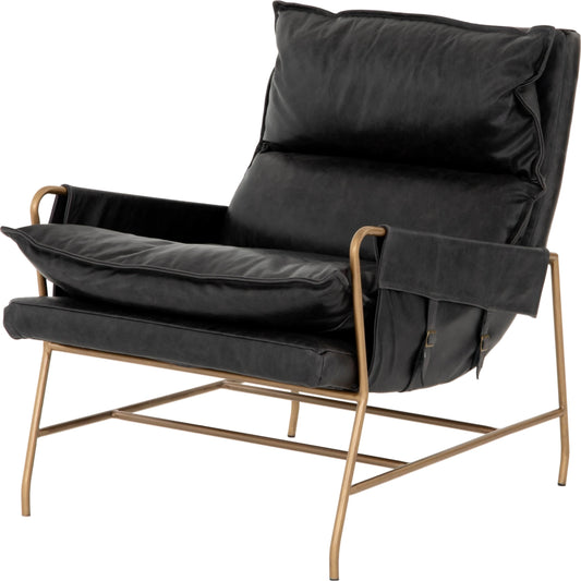 Taryn Chair by Four Hands. Made from top grain leather, iron, 100% polyester in a modern style.
