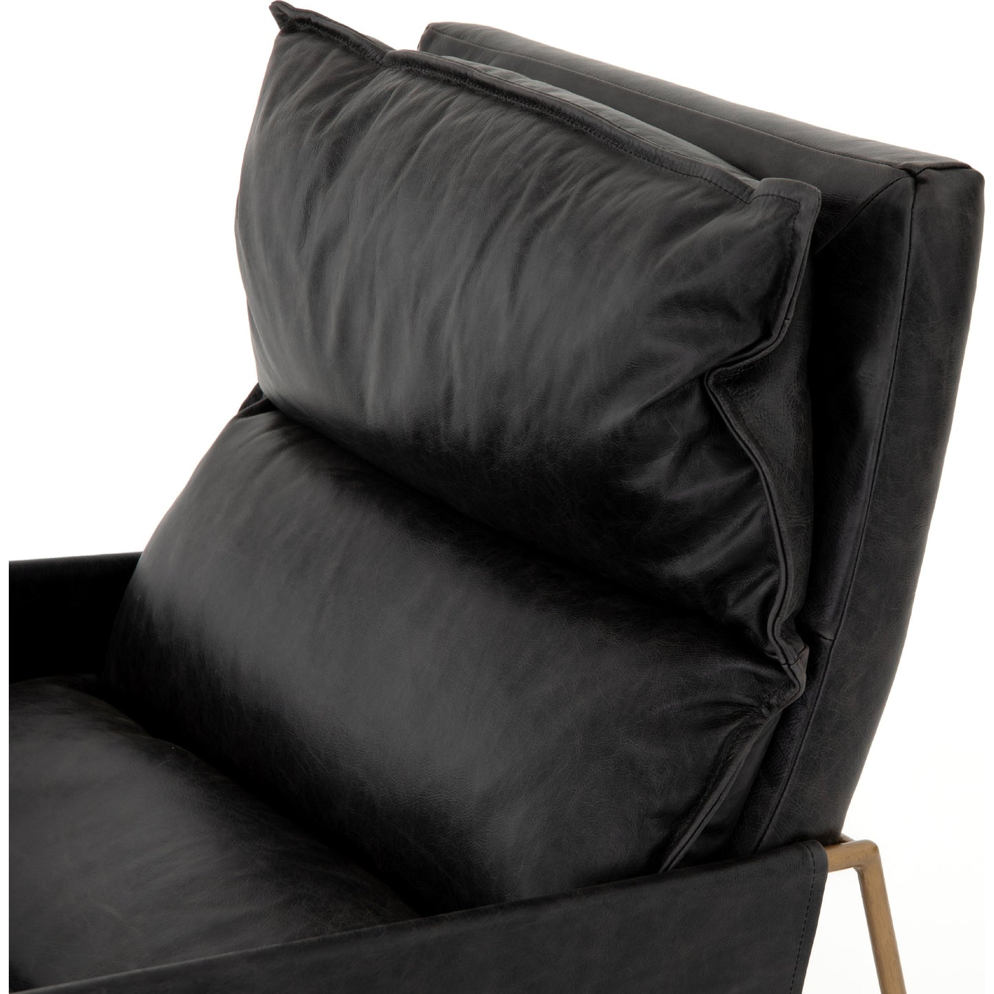 067 SI-1797447 | Closeup | Taryn Chair by Four Hands. Made from top grain leather, iron, 100% polyester in a modern style.
