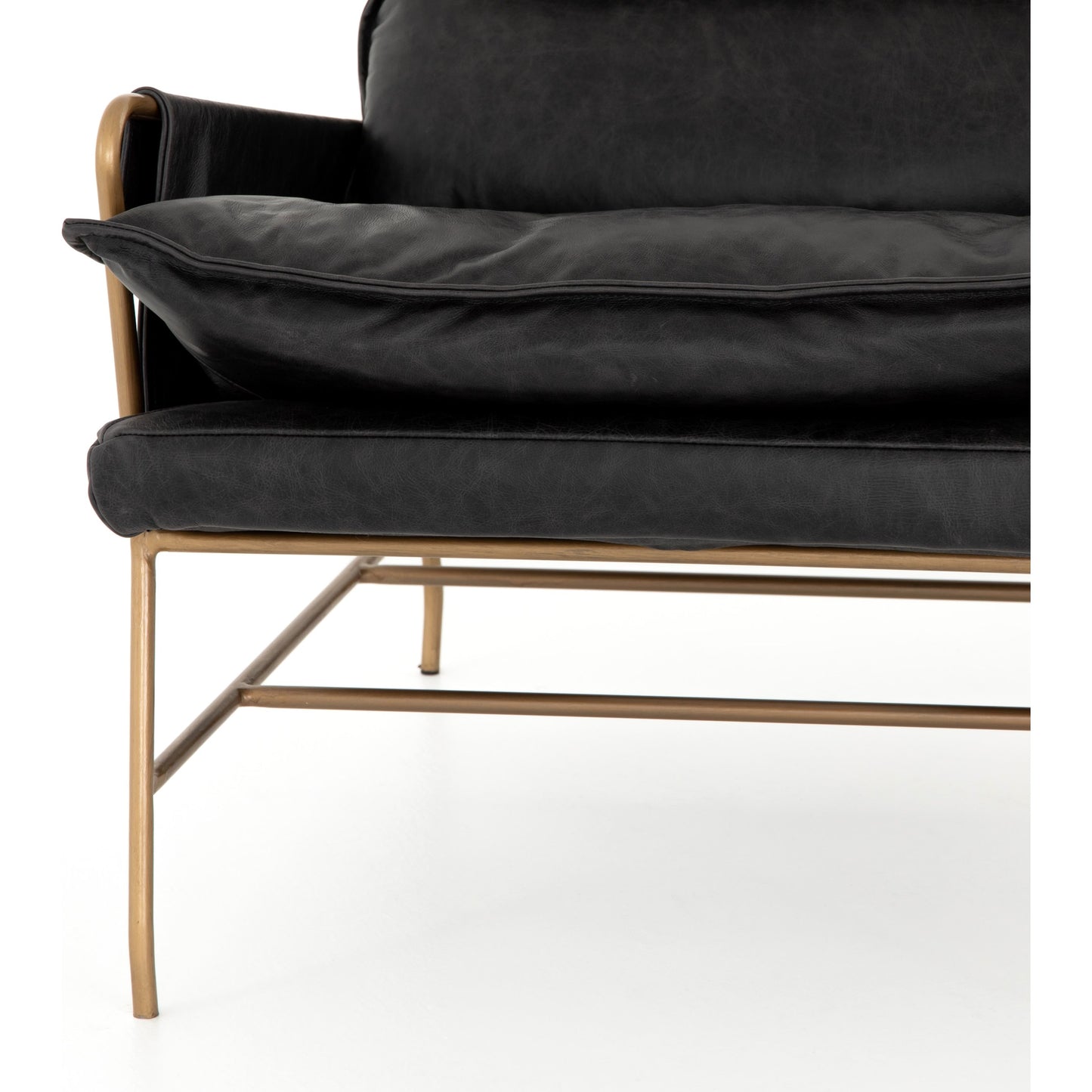 070 SI-1797447 | Closeup | Taryn Chair by Four Hands. Made from top grain leather, iron, 100% polyester in a modern style.
