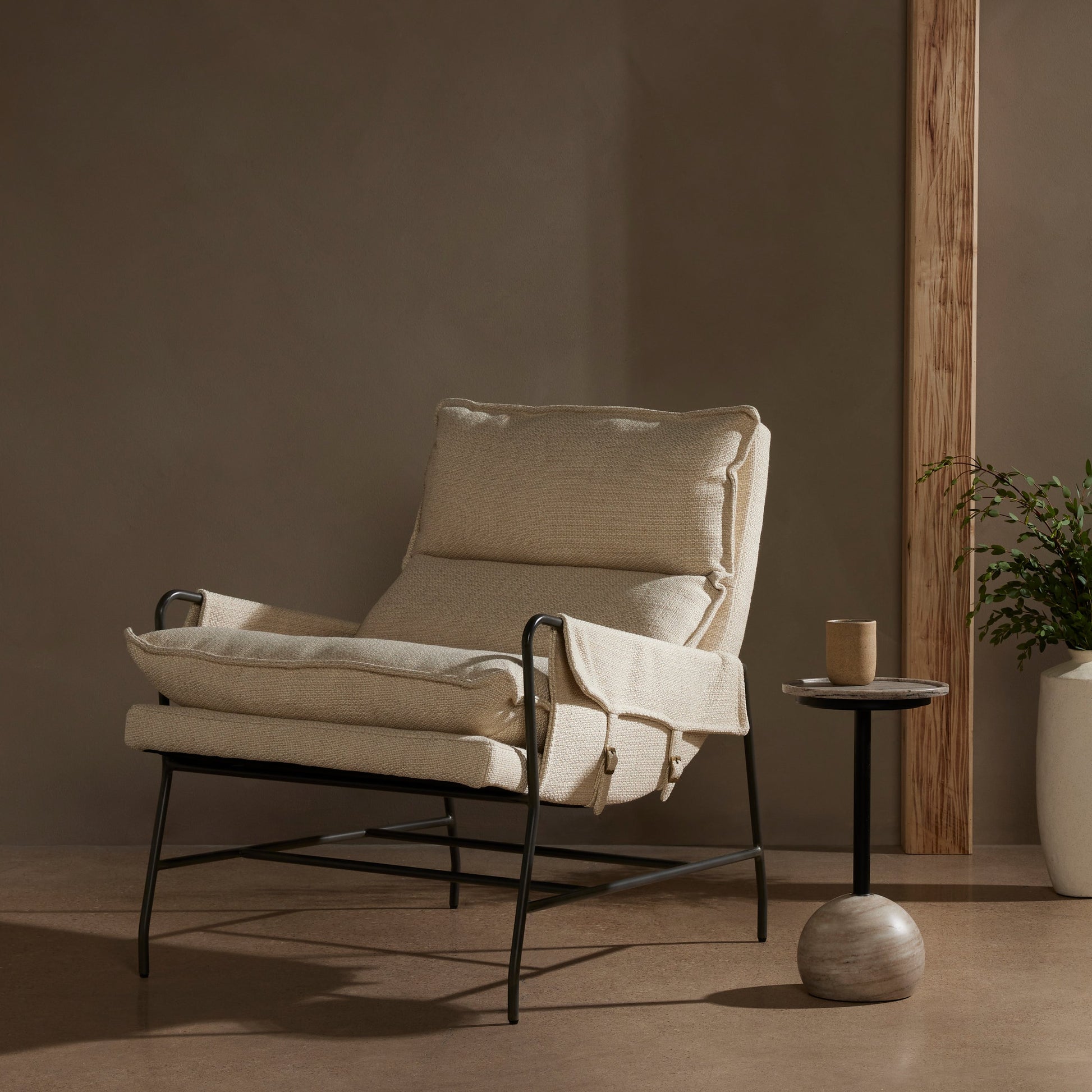 Taryn Chair by Four Hands. Made from top grain leather, iron, 100% polyester in a modern style.
