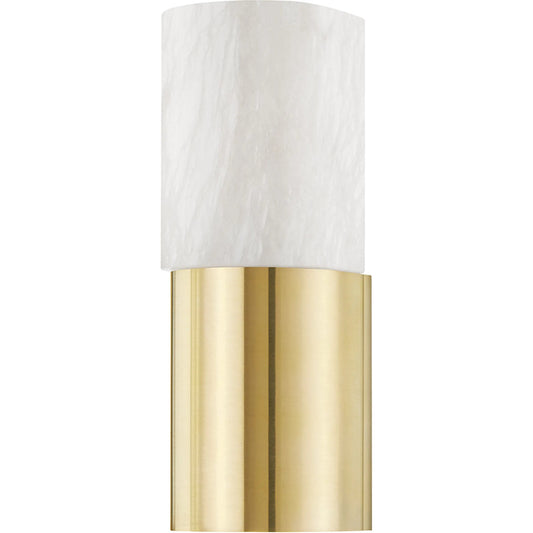 Jamesport 1 Light Wall Sconce by Hudson Valley in aged brass. Made from brass in a modern style.