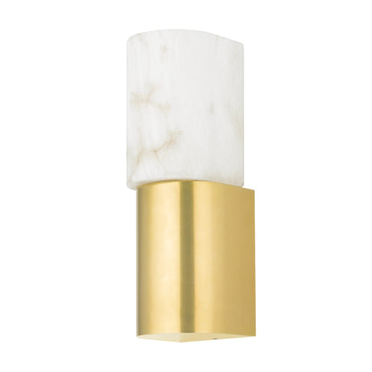 Jamesport 1 Light Wall Sconce by Hudson Valley in aged brass. Made from brass in a modern style.