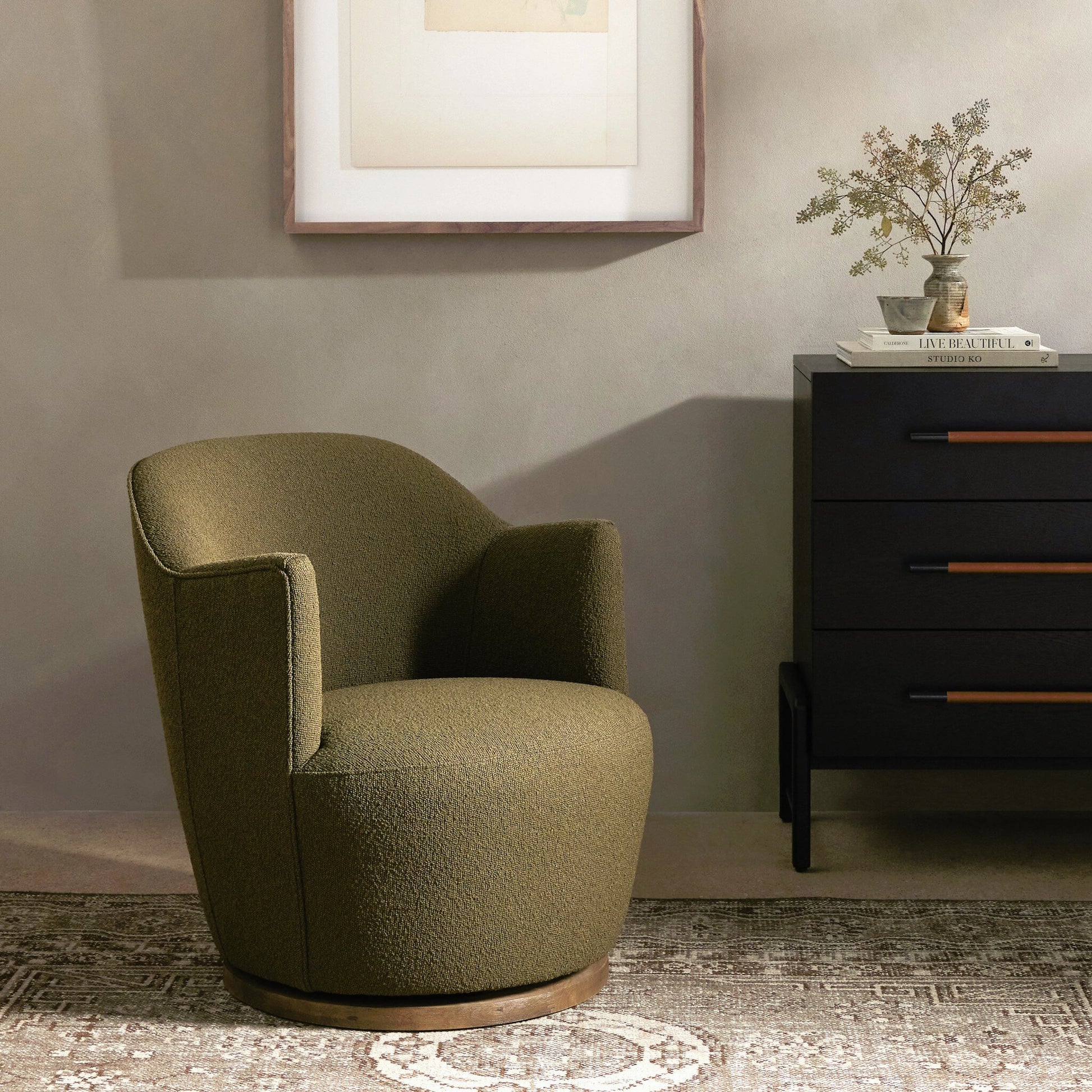 Aurora Swivel Chair by Four Hands. Made from unique in a modern style.