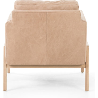 Diana Chair by Four Hands in sonoma butterscotch. Made from top grain leather, solid parawood, 100% polyester in a modern style.