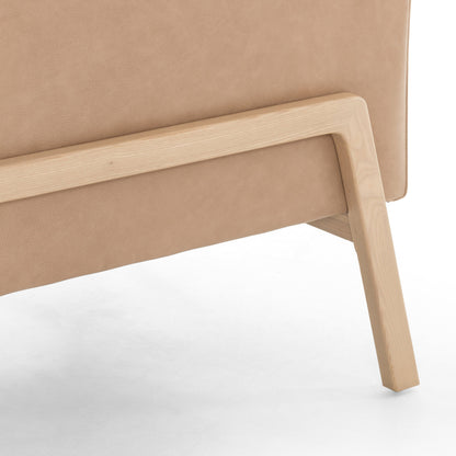 Diana Chair by Four Hands in sonoma butterscotch. Made from top grain leather, solid parawood, 100% polyester in a modern style.