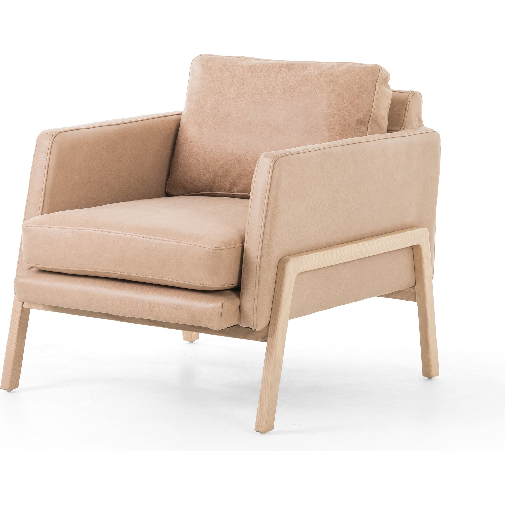 Diana Chair by Four Hands in sonoma butterscotch. Made from top grain leather, solid parawood, 100% polyester in a modern style.