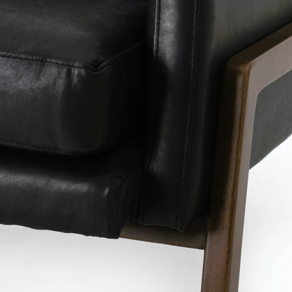 Diana Chair by Four Hands in sonoma butterscotch. Made from top grain leather, solid parawood, 100% polyester in a modern style.