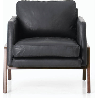 Diana Chair by Four Hands in sonoma butterscotch. Made from top grain leather, solid parawood, 100% polyester in a modern style.