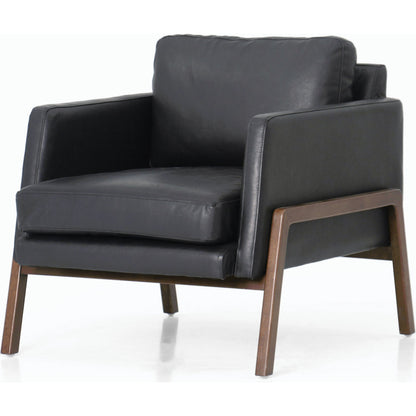 Diana Chair by Four Hands in sonoma butterscotch. Made from top grain leather, solid parawood, 100% polyester in a modern style.