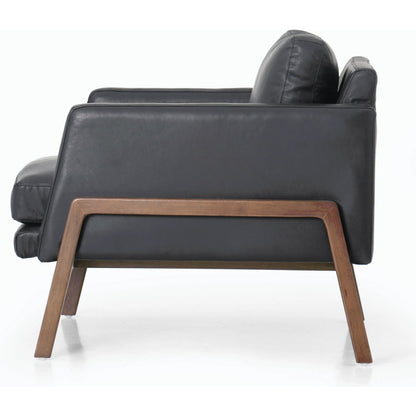 Diana Chair by Four Hands in sonoma butterscotch. Made from top grain leather, solid parawood, 100% polyester in a modern style.