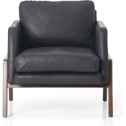 Diana Chair by Four Hands in sonoma butterscotch. Made from top grain leather, solid parawood, 100% polyester in a modern style.