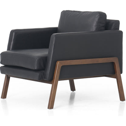 Diana Chair by Four Hands in sonoma butterscotch. Made from top grain leather, solid parawood, 100% polyester in a modern style.