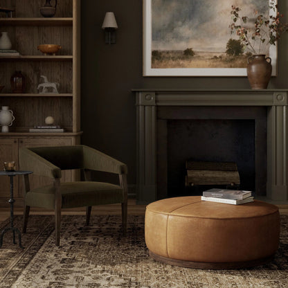 Sinclair Large Round Ottoman by Four Hands. Made from unique in a modern style.