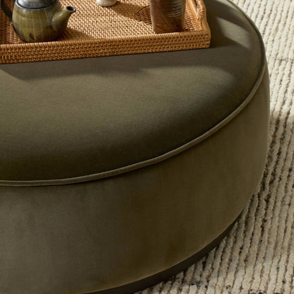 Sinclair Large Round Ottoman by Four Hands. Made from unique in a modern style.