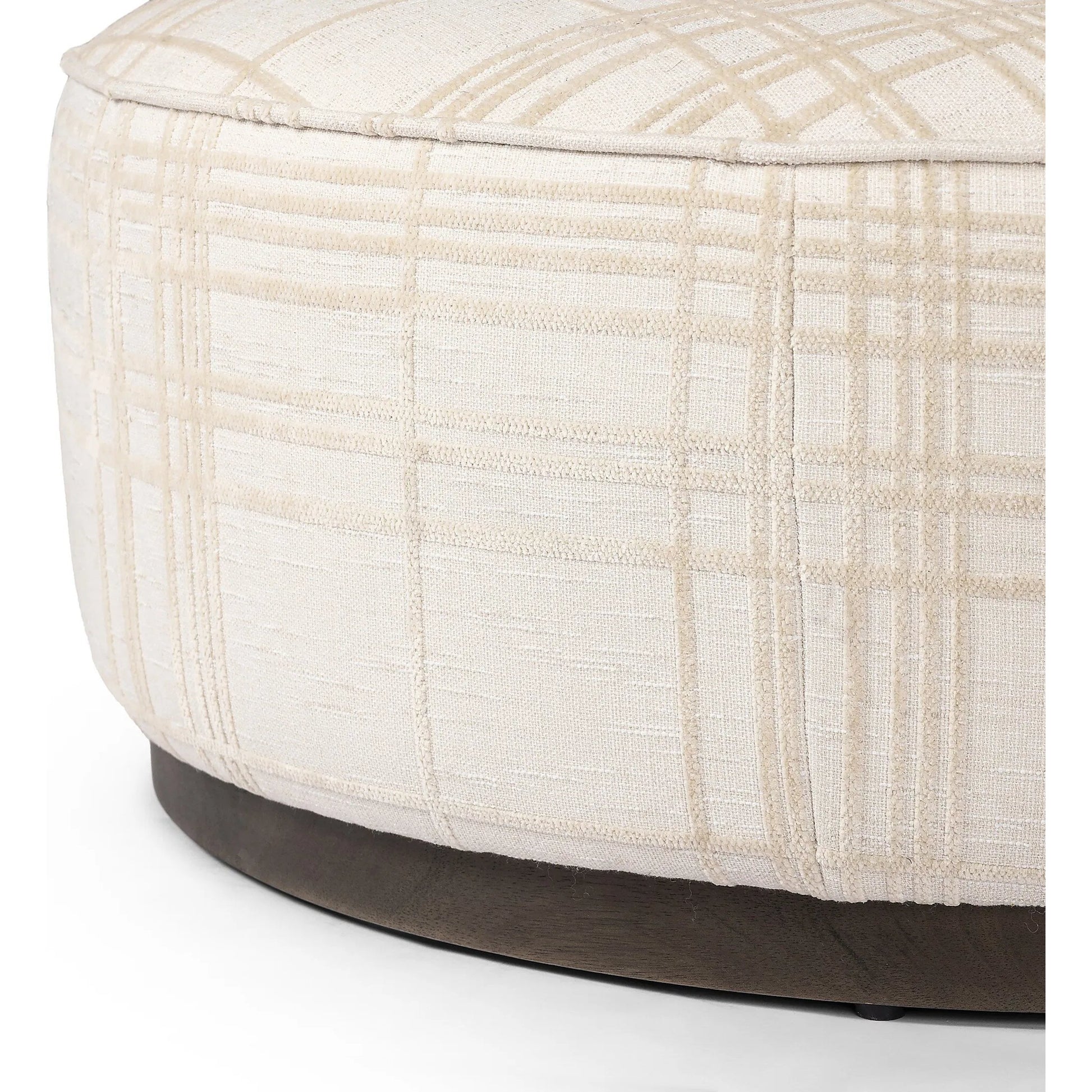 Sinclair Large Round Ottoman by Four Hands. Made from unique in a modern style.
