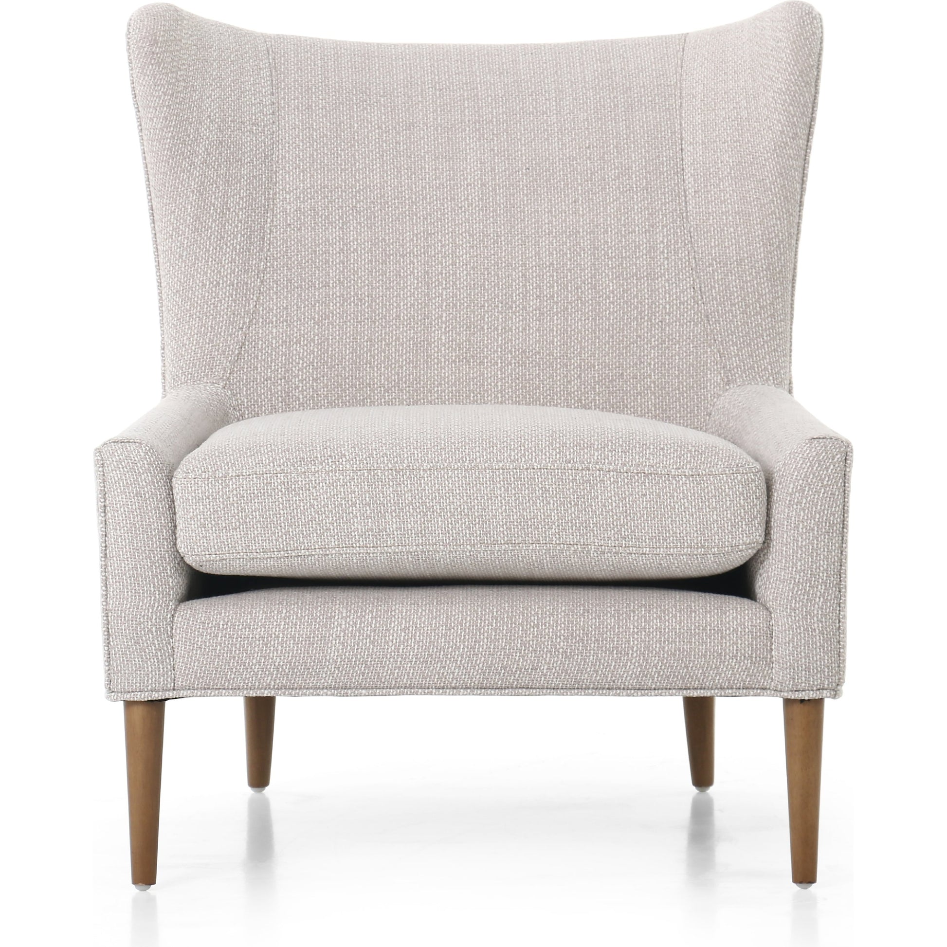 Marlow Wing Chair by Four Hands. Made from top grain leather, solid parawood, 100% polyester in a modern style.