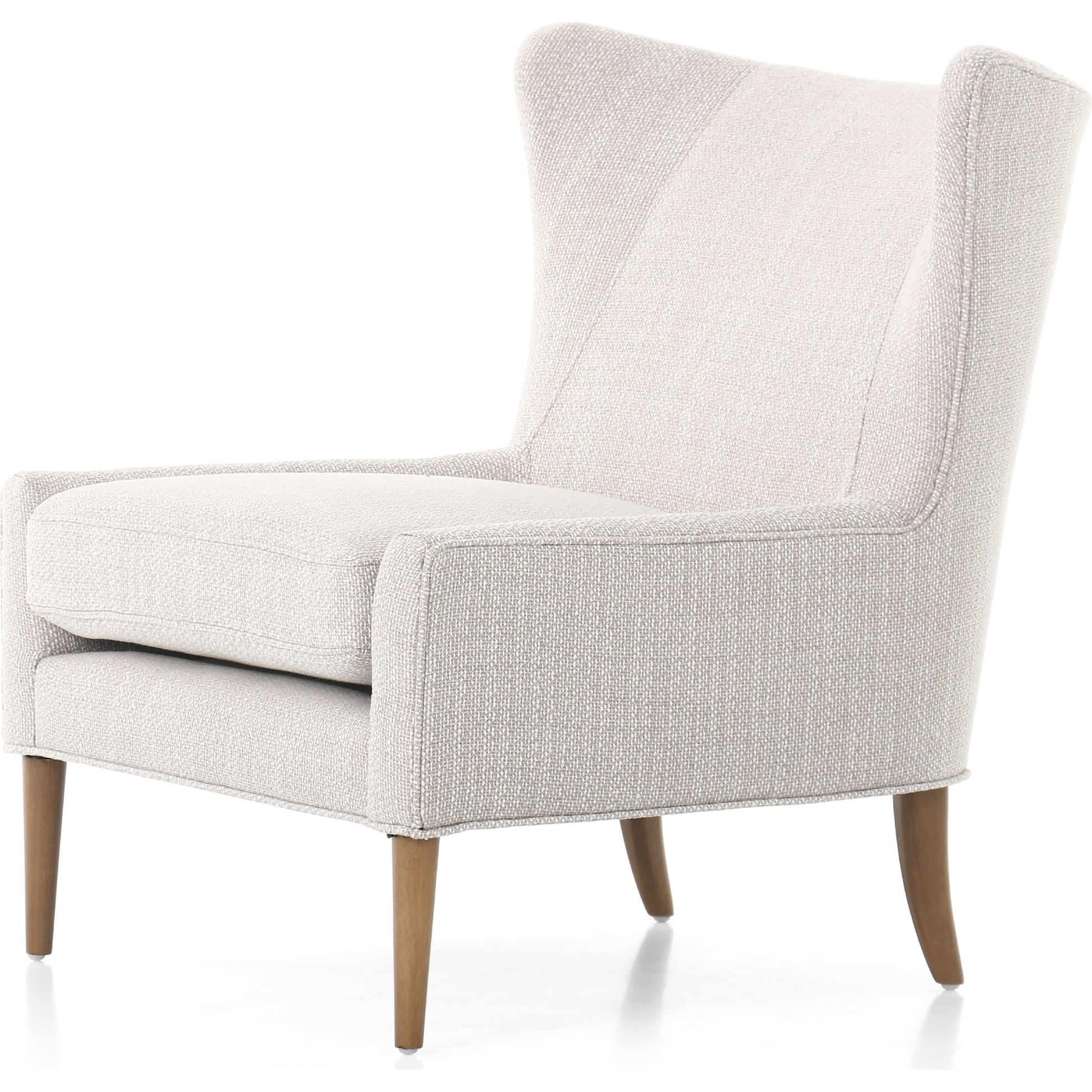 Marlow Wing Chair by Four Hands. Made from top grain leather, solid parawood, 100% polyester in a modern style.