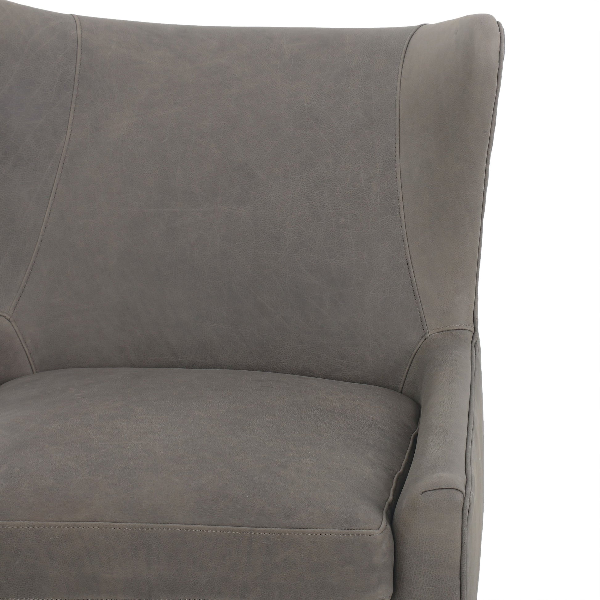 Marlow Wing Chair by Four Hands. Made from top grain leather, solid parawood, 100% polyester in a modern style.