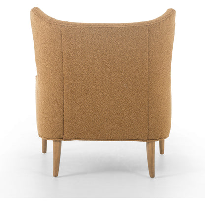 Marlow Wing Chair by Four Hands. Made from top grain leather, solid parawood, 100% polyester in a modern style.